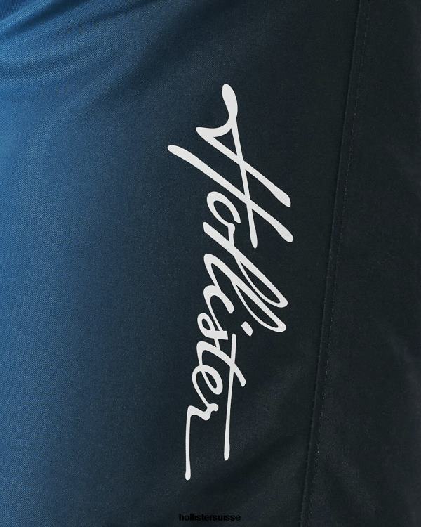 short de bain 9\'\' Hommes ombre blanc à marine Hollister bas RRRJX1288