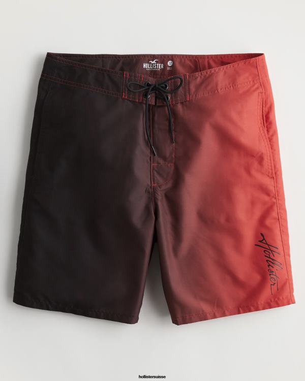 short de bain 9\'\' Hommes ombre noire à rouge Hollister bas RRRJX1399