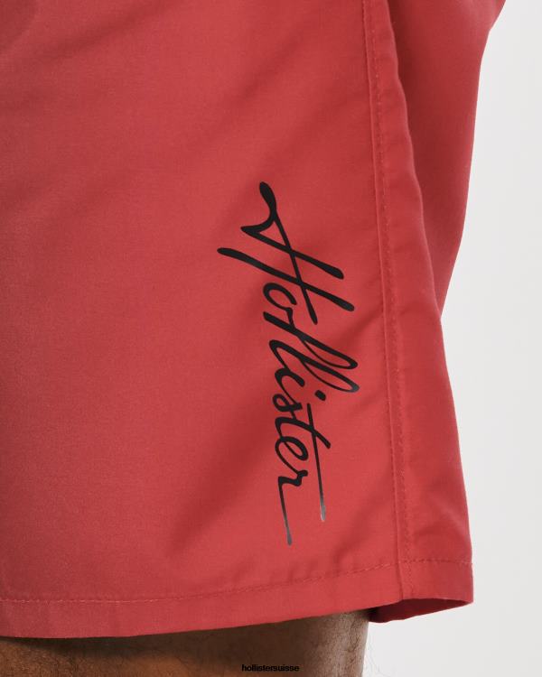 short de bain 9\'\' Hommes ombre noire à rouge Hollister bas RRRJX1399