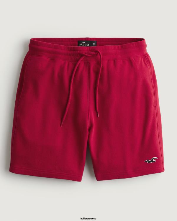 short emblématique en molleton éponge avec logo 7'' Hommes rouge Hollister bas RRRJX1244