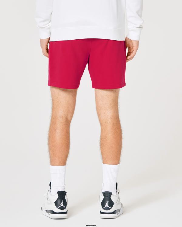 short emblématique en molleton éponge avec logo 7\'\' Hommes rouge Hollister bas RRRJX1244