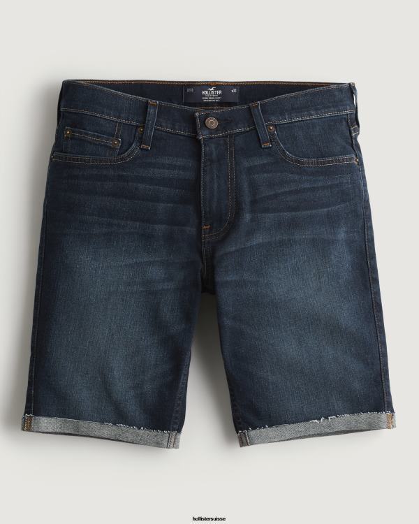 short en denim skinny délavé foncé 9'' Hommes lavage foncé Hollister bas RRRJX1203