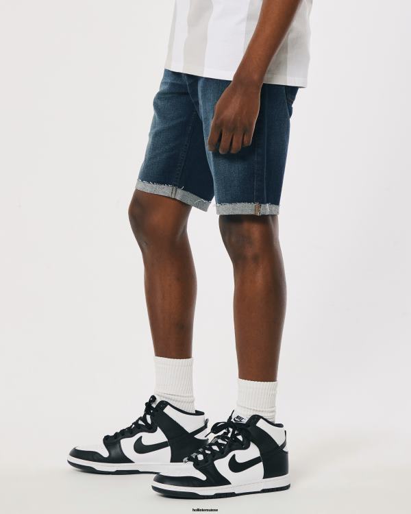 short en denim skinny délavé foncé 9\'\' Hommes lavage foncé Hollister bas RRRJX1203