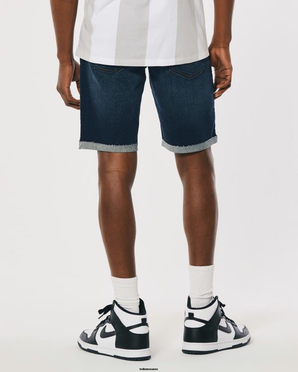 short en denim skinny délavé foncé 9\'\' Hommes lavage foncé Hollister bas RRRJX1203