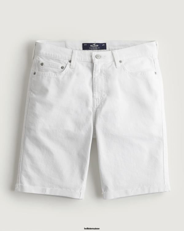 short en jean moulant athlétique blanc 9'' Hommes blanc Hollister bas RRRJX1267