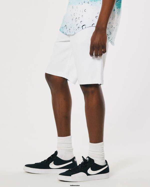 short en jean moulant athlétique blanc 9\'\' Hommes blanc Hollister bas RRRJX1267