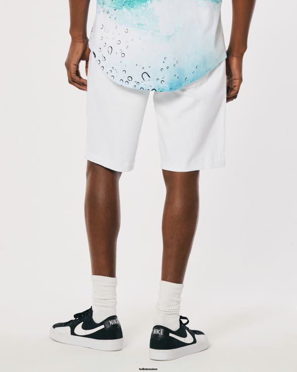 short en jean moulant athlétique blanc 9\'\' Hommes blanc Hollister bas RRRJX1267