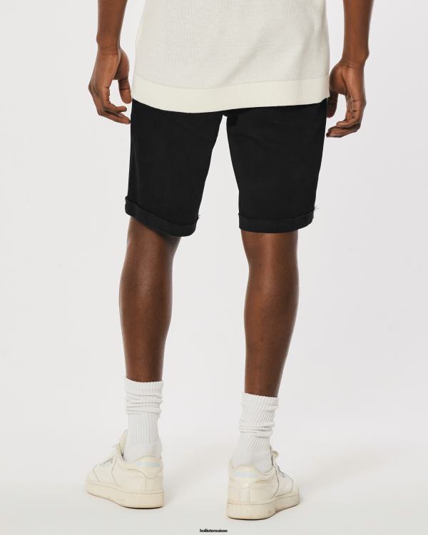 short en jean moulant athlétique noir sans décoloration 9\'\' Hommes noir Hollister bas RRRJX1289
