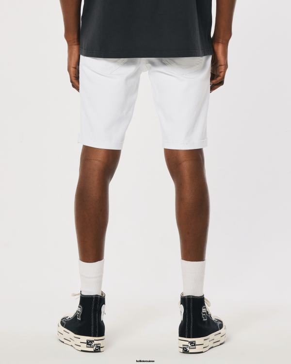 short en jean skinny blanc déchiré 9\'\' Hommes blanc déchiré Hollister bas RRRJX1229