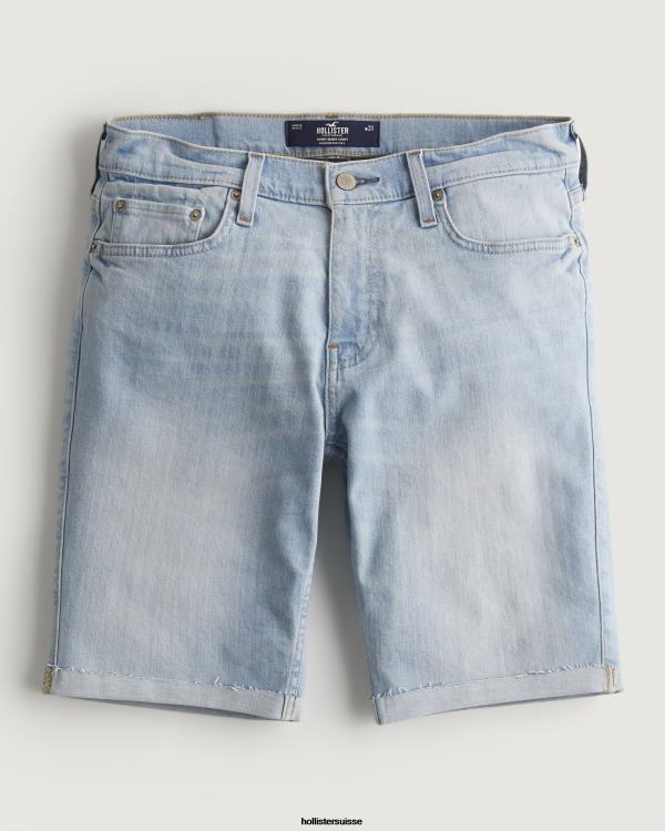 short en jean skinny délavé clair 9'' Hommes lavage léger Hollister bas RRRJX1232