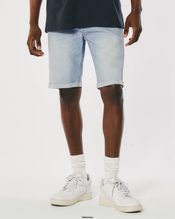 short en jean skinny délavé clair 9\'\' Hommes lavage léger Hollister bas RRRJX1232