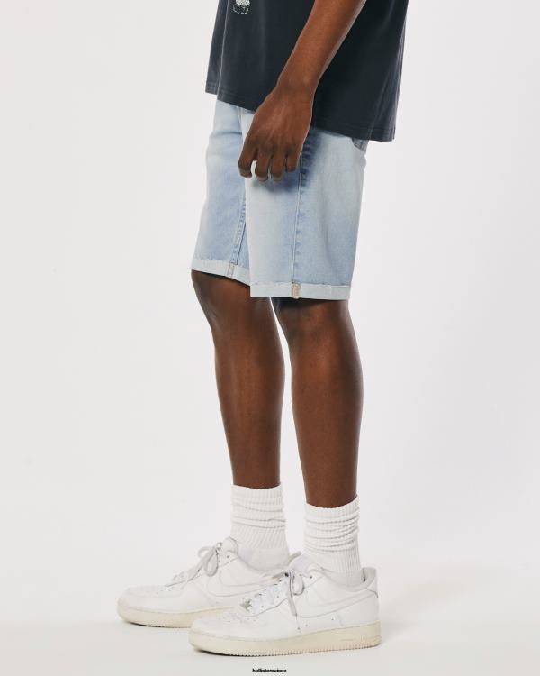 short en jean skinny délavé clair 9\'\' Hommes lavage léger Hollister bas RRRJX1232