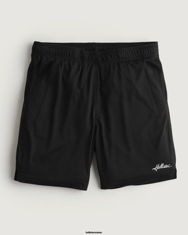 short en maille avec logo 7'' Hommes noir Hollister bas RRRJX1315