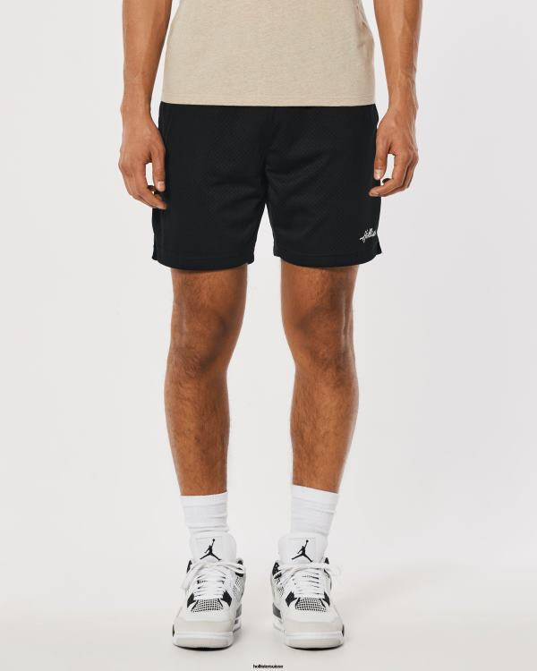 short en maille avec logo 7\'\' Hommes noir Hollister bas RRRJX1315
