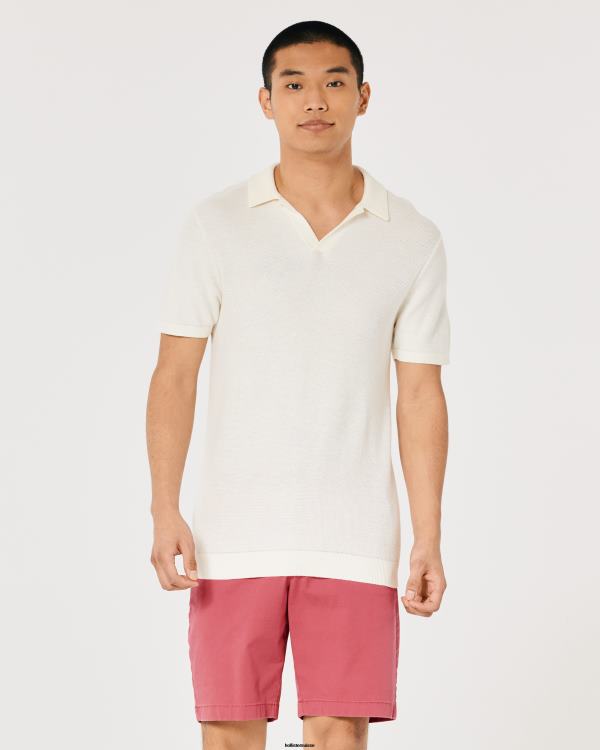 short en sergé à devant plat 9\'\' Hommes corail foncé Hollister bas RRRJX1196