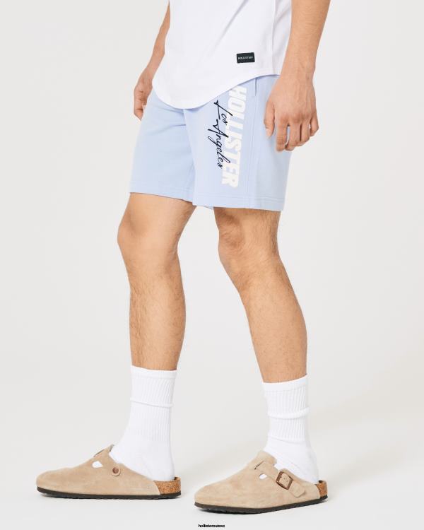 short graphique avec logo en molleton à changement de couleur 7\'\' Hommes bleu clair Hollister bas RRRJX1264
