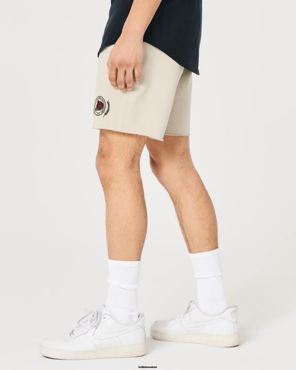 short graphique universitaire en polaire 7\'\' Hommes bronzer Hollister bas RRRJX1368