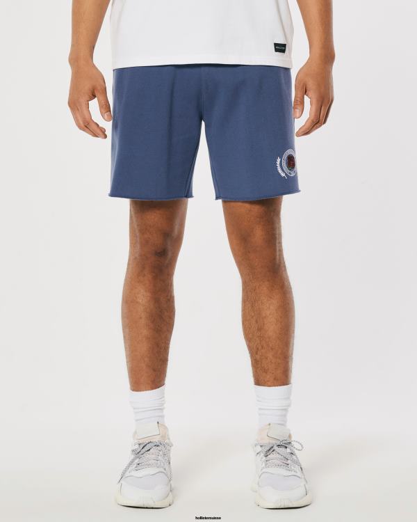 short graphique universitaire en polaire 7\'\' Hommes marine Hollister bas RRRJX1340