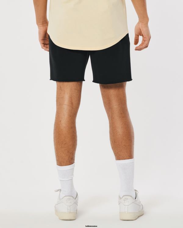 short graphique universitaire en polaire 7\'\' Hommes noir Hollister bas RRRJX1338
