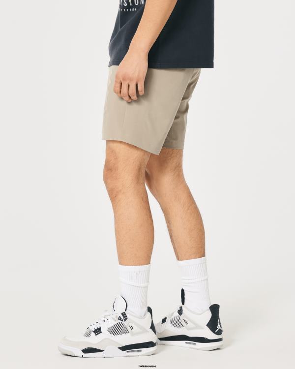 short hybride à devant plat 7\'\' Hommes kaki Hollister bas RRRJX1195