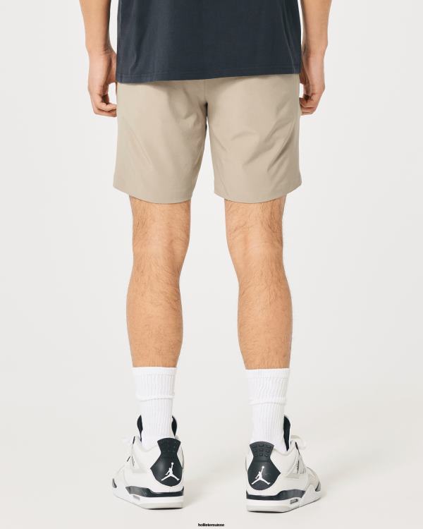 short hybride à devant plat 7\'\' Hommes kaki Hollister bas RRRJX1195