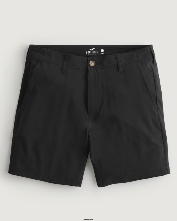 short hybride à devant plat 7'' Hommes noir Hollister bas RRRJX1194