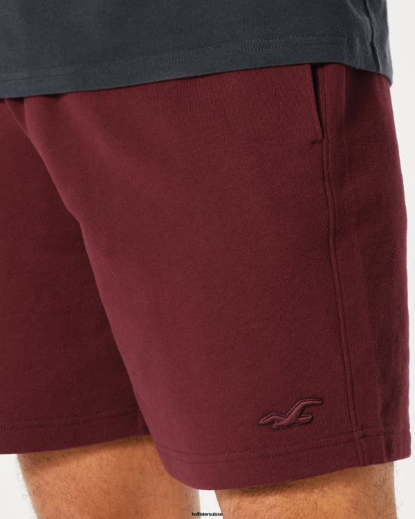 short molletonné iconique 7\'\' Hommes Bourgogne Hollister bas RRRJX1362