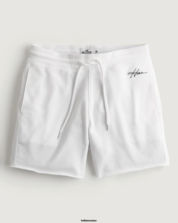short molletonné logo 5'' Hommes blanc Hollister bas RRRJX1331