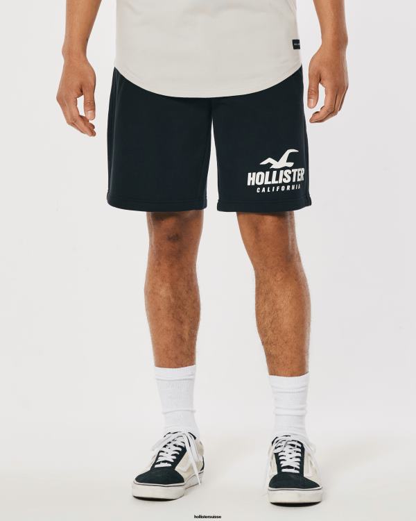 short molletonné logo graphique 9\'\' Hommes noir Hollister bas RRRJX1130