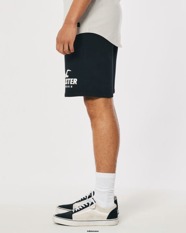 short molletonné logo graphique 9\'\' Hommes noir Hollister bas RRRJX1130