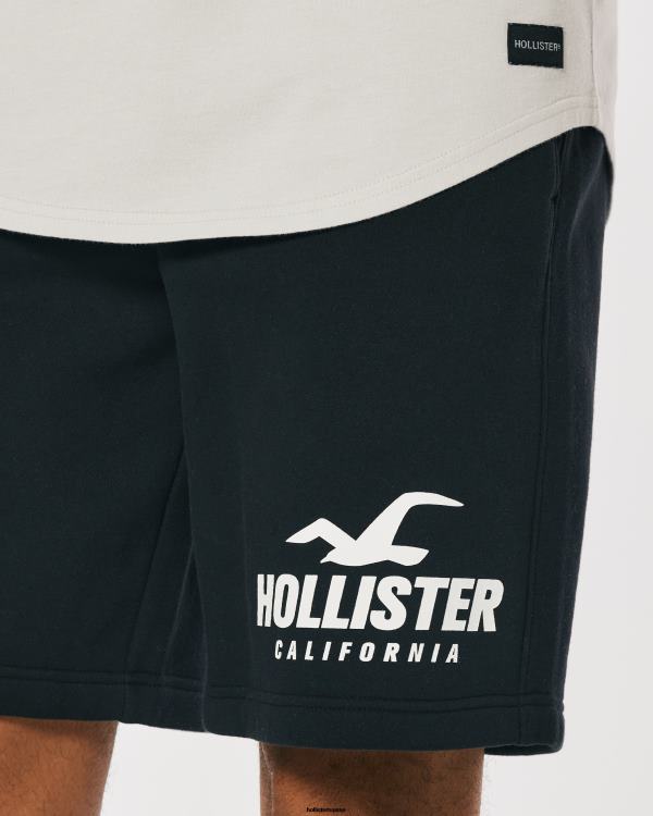 short molletonné logo graphique 9\'\' Hommes noir Hollister bas RRRJX1130