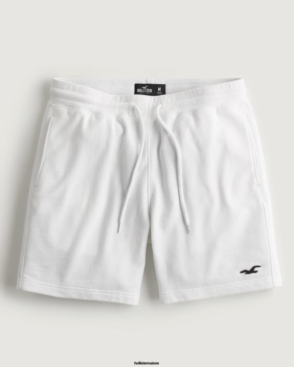 short molletonné à logo icône 7'' Hommes blanc Hollister bas RRRJX1258