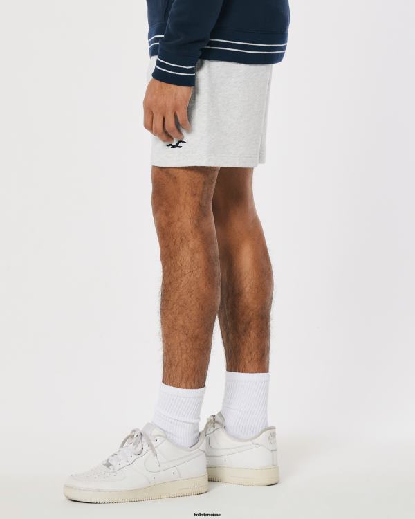 short molletonné à logo icône 7\'\' Hommes gris chiné clair Hollister bas RRRJX1154