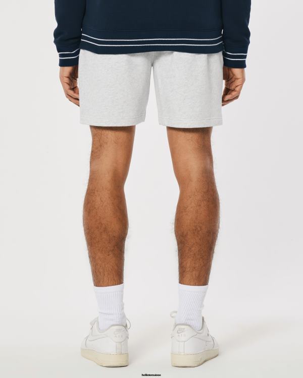 short molletonné à logo icône 7\'\' Hommes gris chiné clair Hollister bas RRRJX1154