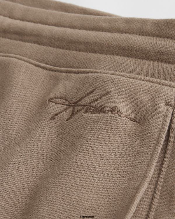 short molletonné éponge 5\'\' Hommes brun clair Hollister bas RRRJX1143