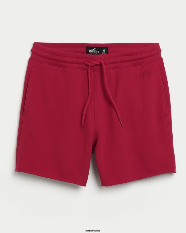short molletonné éponge 5'' Hommes rouge Hollister bas RRRJX1212