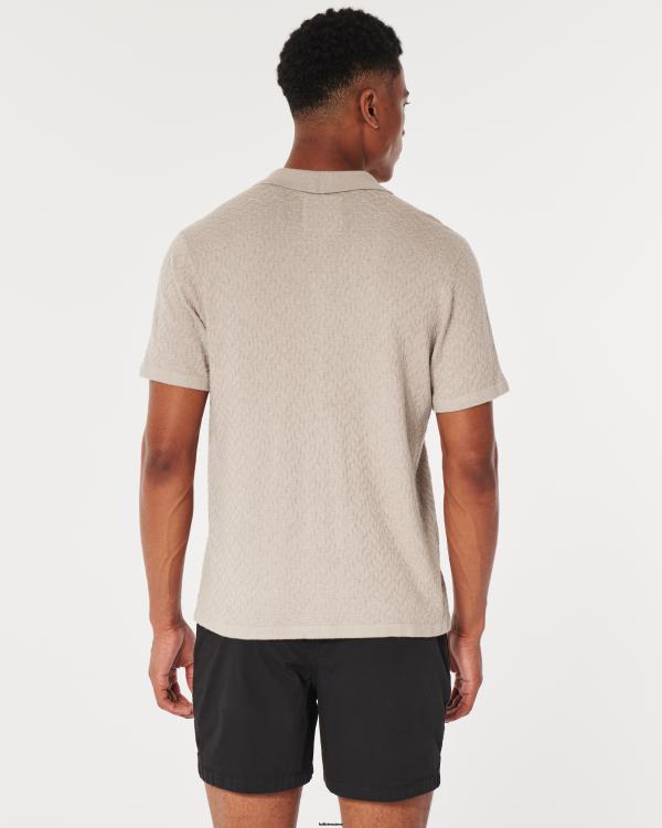 chemise décontractée à manches courtes Hommes brun clair chiné Hollister hauts RRRJX904