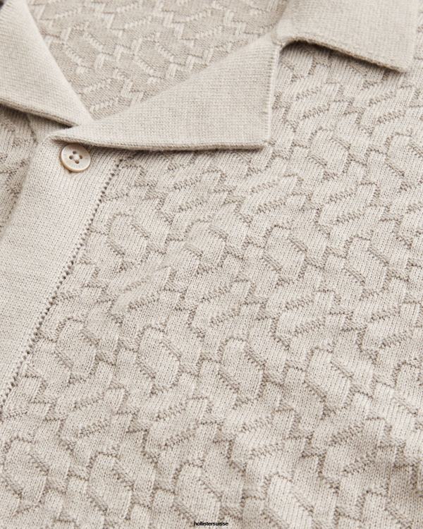 chemise décontractée à manches courtes Hommes brun clair chiné Hollister hauts RRRJX904