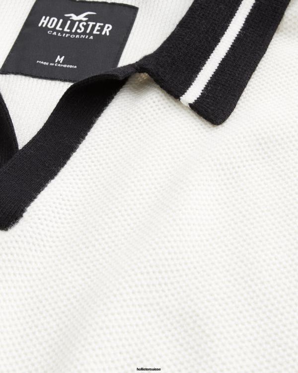polo à col johnny Hommes blanc Hollister hauts RRRJX869