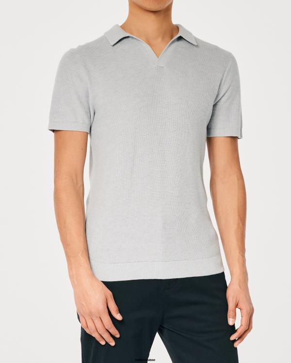 polo à col johnny Hommes gris Hollister hauts RRRJX792
