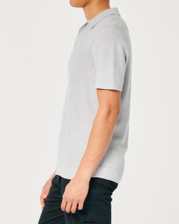polo à col johnny Hommes gris Hollister hauts RRRJX792