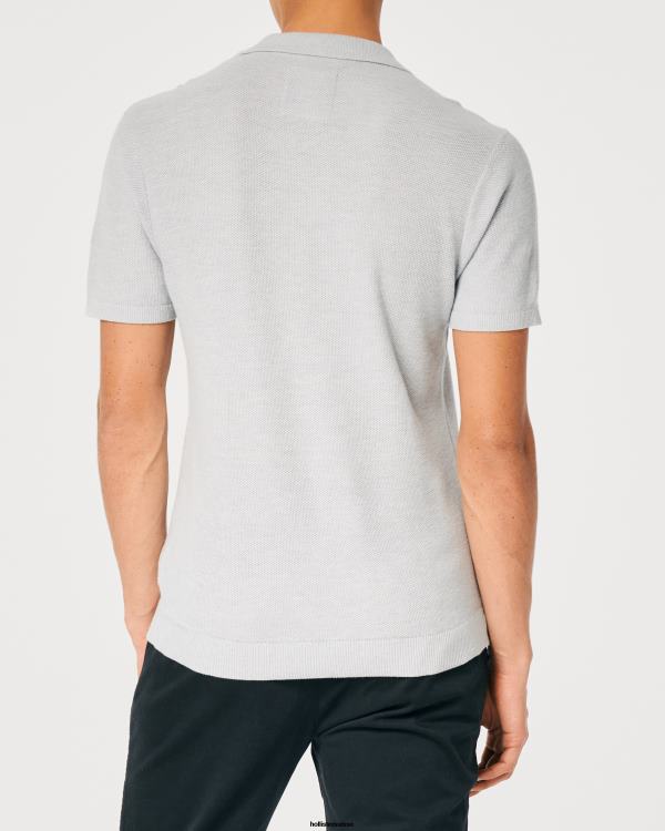 polo à col johnny Hommes gris Hollister hauts RRRJX792