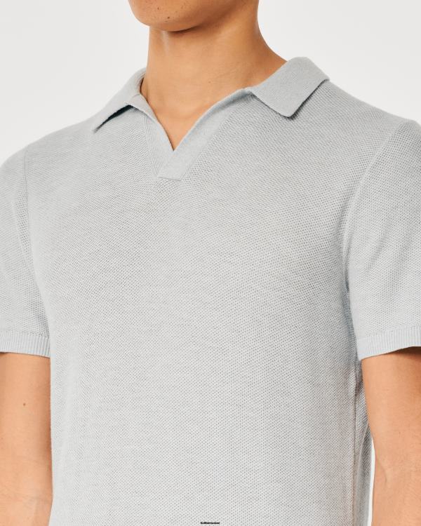 polo à col johnny Hommes gris Hollister hauts RRRJX792