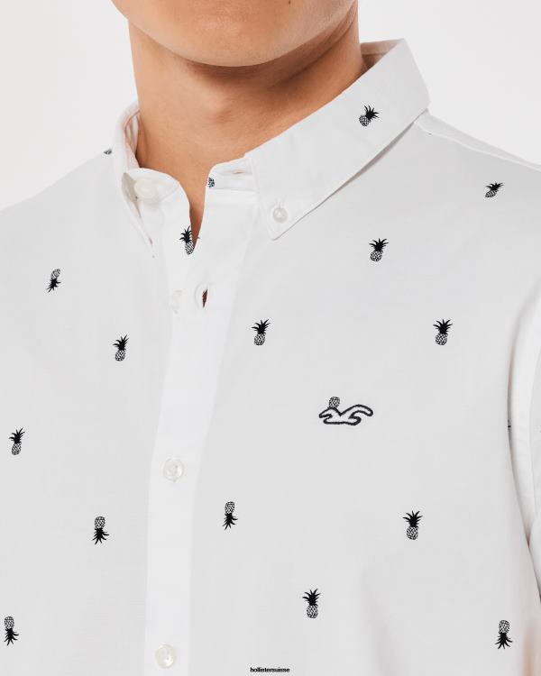 chemise boutonnée à fleurs Hommes fleurs de sauge Hollister hauts RRRJX824