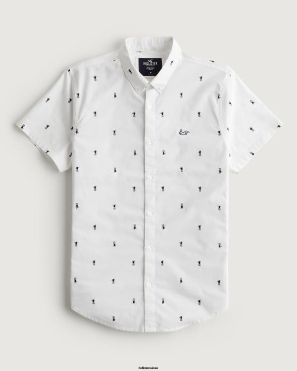 chemise boutonnée à fleurs Hommes fleurs de sauge Hollister hauts RRRJX824