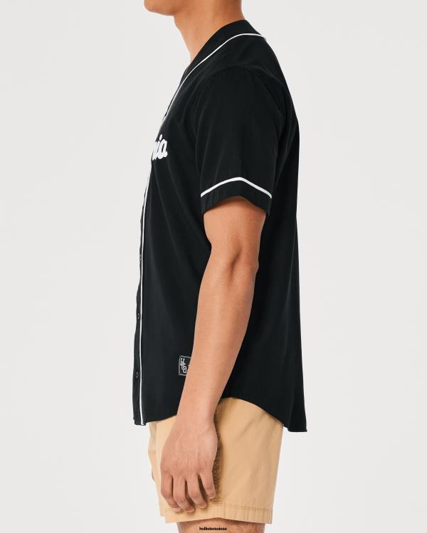 chemise de baseball graphique décontractée Hommes noir Hollister hauts RRRJX938