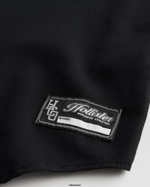 chemise de baseball graphique décontractée Hommes noir Hollister hauts RRRJX938
