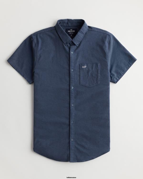 chemise à manches courtes et logo Hommes marine Hollister hauts RRRJX923