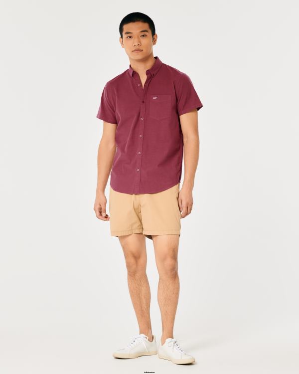 chemise oxford à logo iconique Hommes Bourgogne Hollister hauts RRRJX902