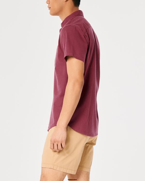 chemise oxford à logo iconique Hommes Bourgogne Hollister hauts RRRJX902